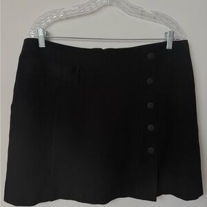 CAbi Black Utility Skirt with Button Detail